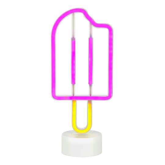 11.5&#x22; Neon LED Lit Pink Popsicle Tabletop D&#xE9;cor by Ashland&#xAE;